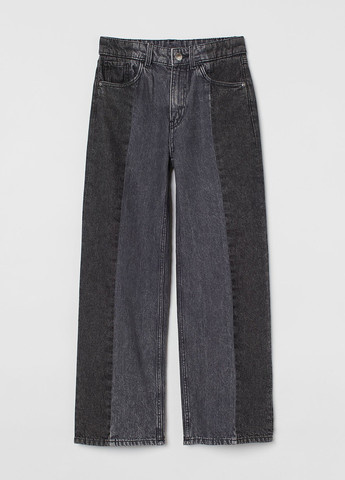 Комбинированные демисезонные клеш джинсы H&M
