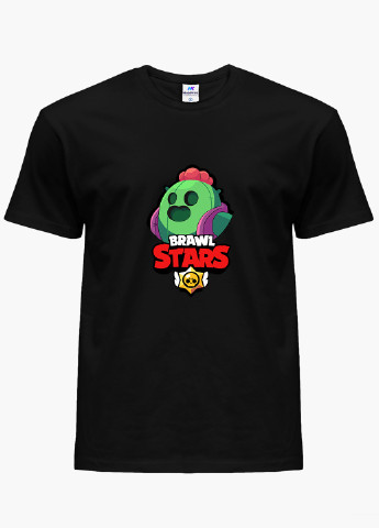 Черная демисезонная футболка детская спайк бравл старс (spike brawl stars)(9224-1030) MobiPrint