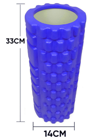 Массажный ролик 33 см Multi-Function синий (валик + роллер-цилиндр для йоги, массажа всего тела: рук, ног, спины, шеи) EasyFit (237657456)