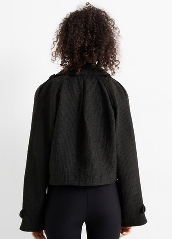 Чорне Кежуал напівпальто двобортне C&A однотонне