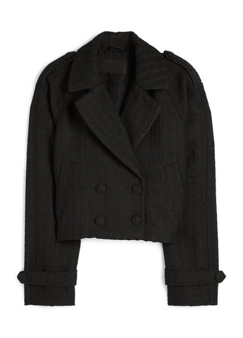 Чорне Кежуал напівпальто двобортне C&A однотонне