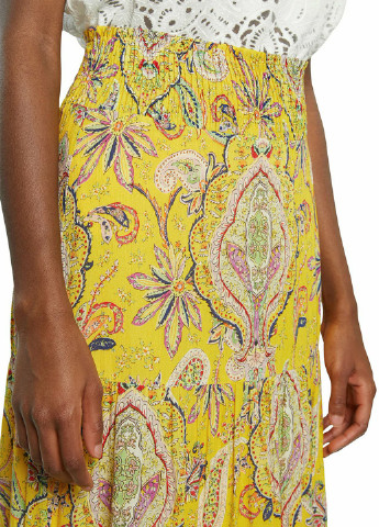 Желтая кэжуал с рисунком юбка Desigual клешированная