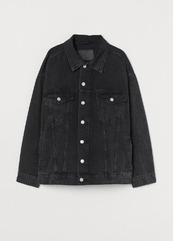 Черная демисезонная куртка джинсовая H&M