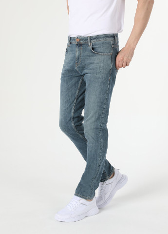 Светло-синие демисезонные зауженные джинсы Colin's