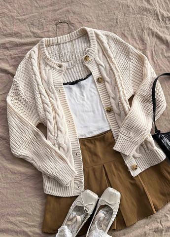 Кремовый демисезонный кардиган SHEIN