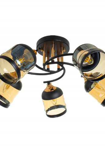 Люстра на 5 плафонов черная с золотым LK-706S/5 E27 BK+FG Brille (253886362)