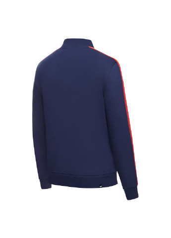 Олимпийка Contrast Track Jacket FL M Puma однотонная синяя спортивная хлопок, полиэстер, эластан