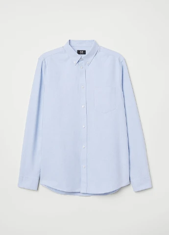 Голубой рубашка однотонная H&M