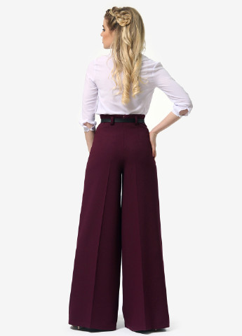 Темно-бордовые кэжуал демисезонные палаццо брюки Lila Kass