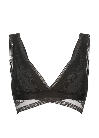 Чорний тріенджел бюстгальтер Hunkemoller без кісточок поліамід