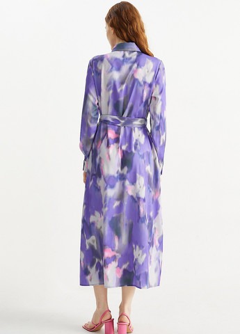 Фіолетова кежуал сукня сукня-сорочка C&A з абстрактним візерунком