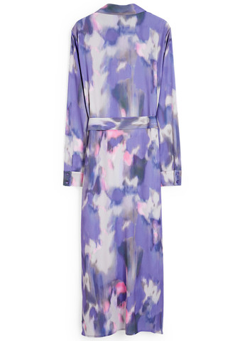 Фіолетова кежуал сукня сукня-сорочка C&A з абстрактним візерунком