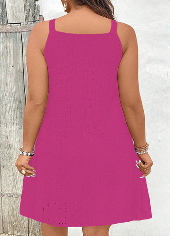 Фуксинова (кольору Фукія) святковий, кежуал сукня а-силует SHEIN однотонна