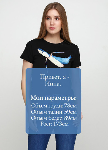 Чорна літня футболка Kagalovska