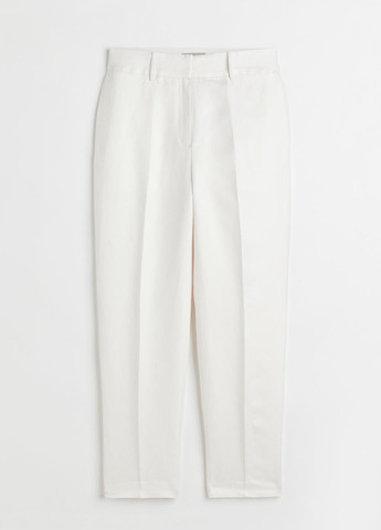 Белые кэжуал летние зауженные брюки H&M