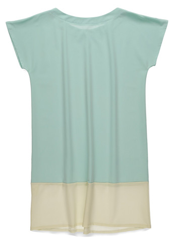 Світло-бірюзова кежуал сукня сукня-футболка Awama колор блок