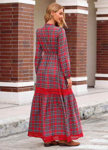 Червона кежуал сукня SHEIN в клітинку