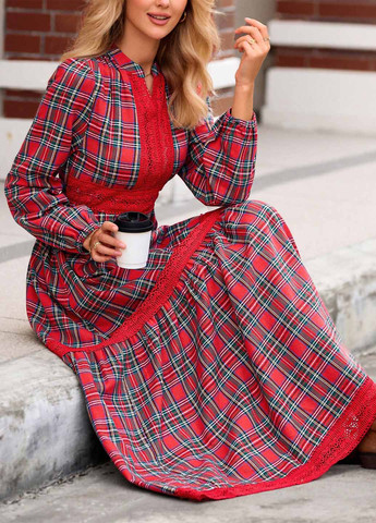 Червона кежуал сукня SHEIN в клітинку