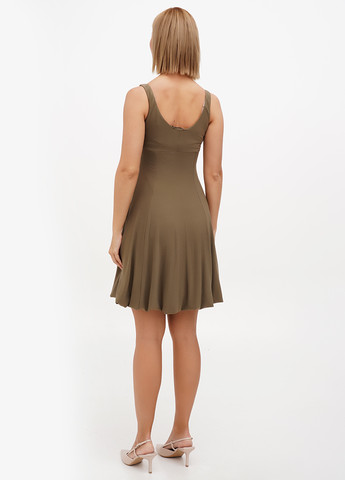 Оливкова (хакі) кежуал сукня Sassofono Club однотонна