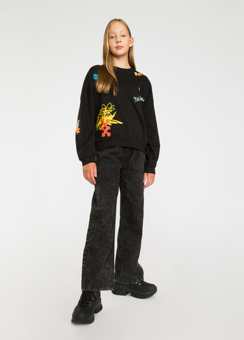 Reporter Young свитшот рисунок черный кэжуал полиэстер, трикотаж