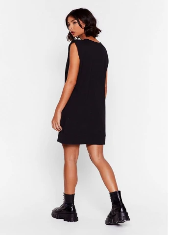 Черное кэжуал платье Boohoo однотонное