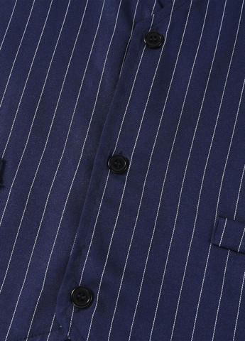 Темно-синий демисезонный костюм (рубашка, жилет, брюки) тройка, с рубашкой, брючный SHEIN