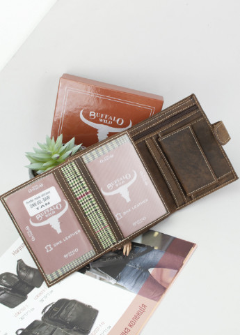 Портмоне чоловіче шкіряне -06L BAW TAN вертикальне на кнопці коричневе DNK (256186991)