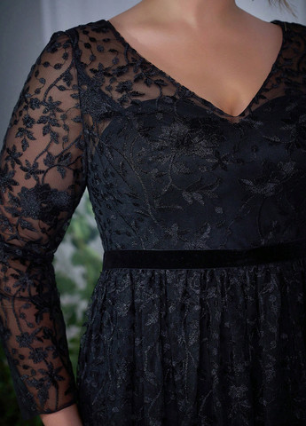 Чорна вечірня сукня SHEIN з квітковим принтом