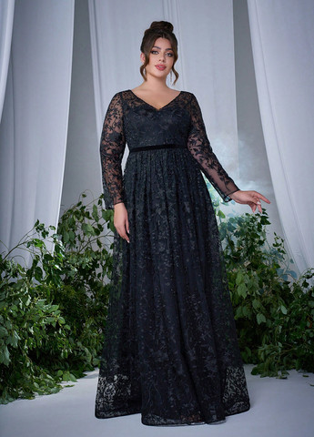 Чорна вечірня сукня SHEIN з квітковим принтом