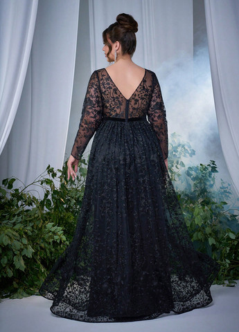 Чорна вечірня сукня SHEIN з квітковим принтом