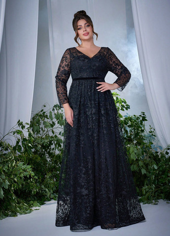 Чорна вечірня сукня SHEIN з квітковим принтом