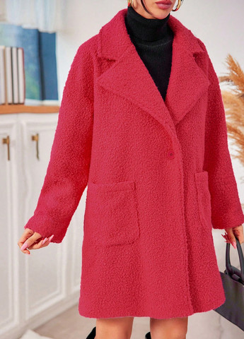 Фуксиновое демисезонное Пальто оверсайз SHEIN