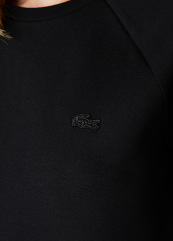 Черное кэжуал, спортивное платье платье-футболка Lacoste с логотипом