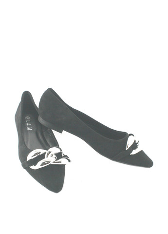 Жіночі балетки | чорні однотонні ланцюжки штучна замша (326178310)