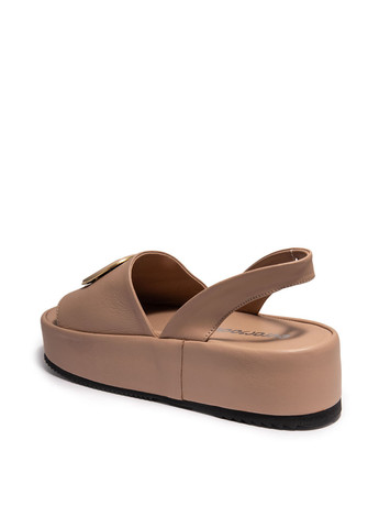 Бежевые босоножки Evromoda без застежки с аппликацией