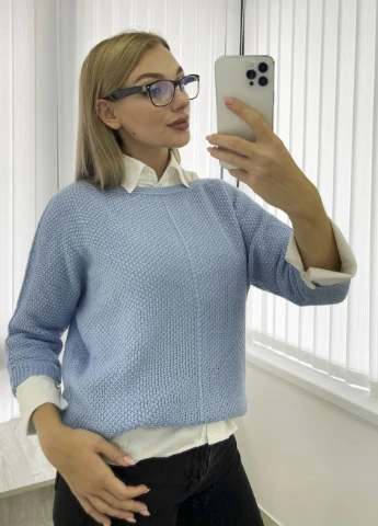 Блакитний демісезонний светр Inedit