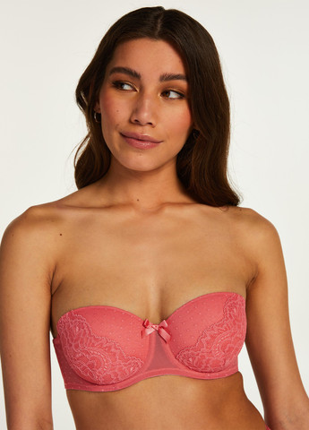 Розовый балконет бюстгальтер Hunkemoller с косточками полиамид