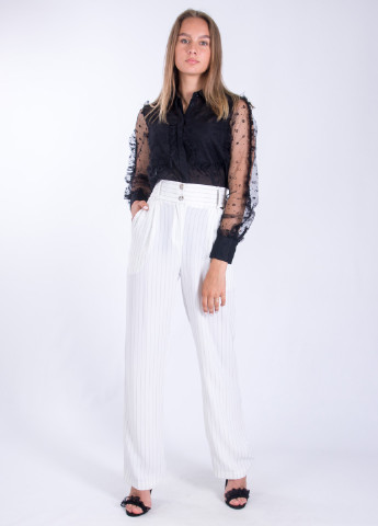 Белые кэжуал демисезонные прямые брюки Sarah Chole
