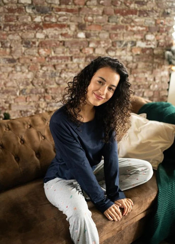 Комбінована всесезон піжама (лонгслів, штани) лонгслів + брюки Happy Shorts