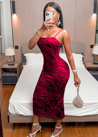 Комбінована кежуал, вечірня сукня сукня-комбінація SHEIN тай-дай