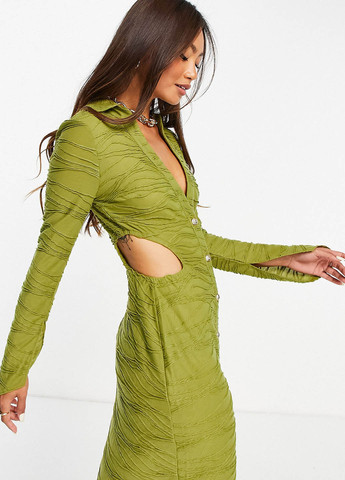 Зелена кежуал сукня сорочка Asos однотонна