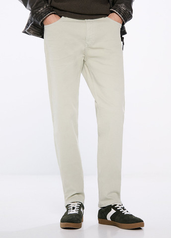 Белые кэжуал демисезонные прямые брюки Springfield