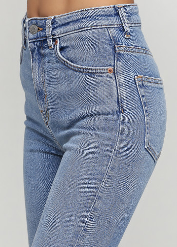 Голубые демисезонные скинни джинсы Weekday