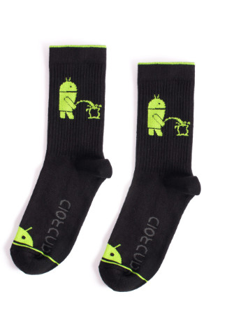 Шкарпетки з високоякісної бавовни з оригінальним принтом "Android" Maybel (250424365)