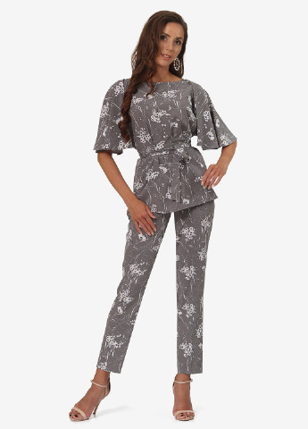 Серый летний комплект (блуза, брюки) Lila Kass