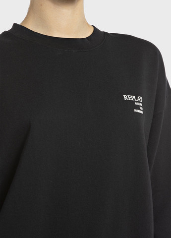 Черный свитшот Replay рисунок без декора (315060193)