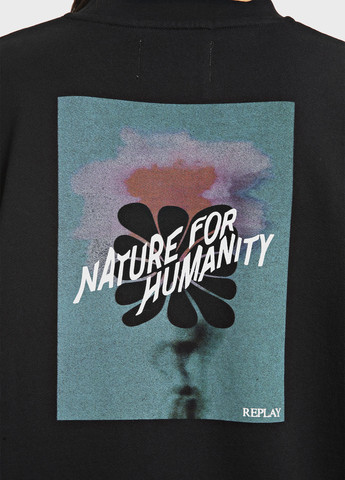 Черный свитшот Replay рисунок без декора (315060193)