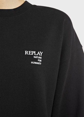 Черный свитшот Replay рисунок без декора (315060193)