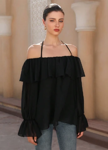 Чорна блуза SHEIN