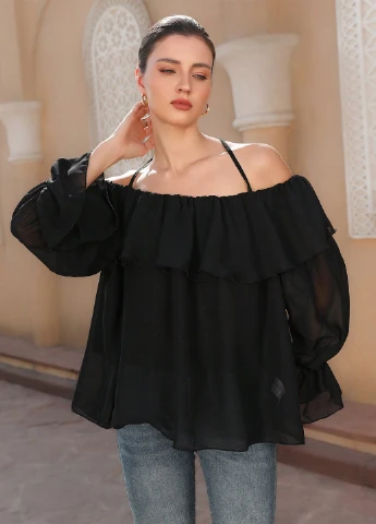 Чорна блуза SHEIN